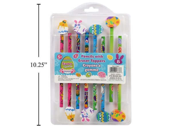 Easter Pencils with Eraser Toppers ~ 8 per pack