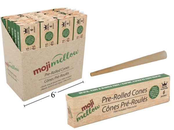MojiMellow Pre-Rolled Cones with Filter – 6 per pack ~ 24 per display