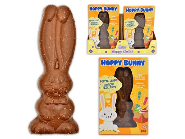 Easter Solid Chocolate Bunny with Popping Candy ~ 90gram