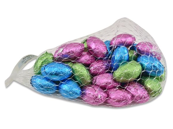 Easter Foil Covered Chocolate Eggs in Mesh Bag ~ 80gram