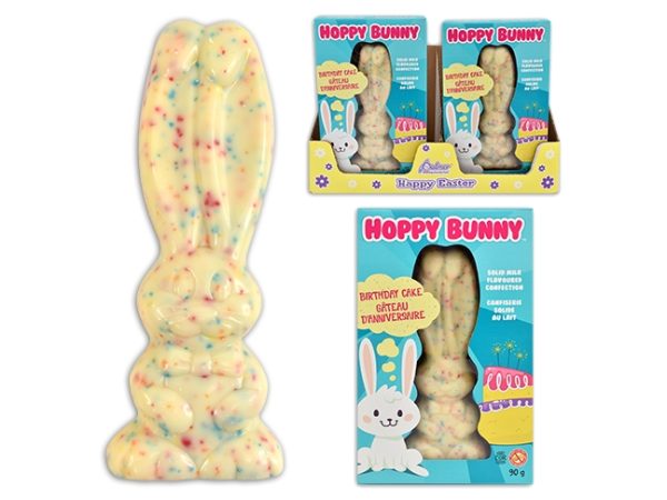 Easter Solid White Chocolate Birthday Cake Bunny with Sprinkles ~ 90gram