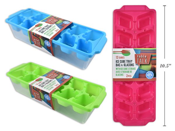 Ice Cube Tray with Cube Storage ~ 2 pieces
