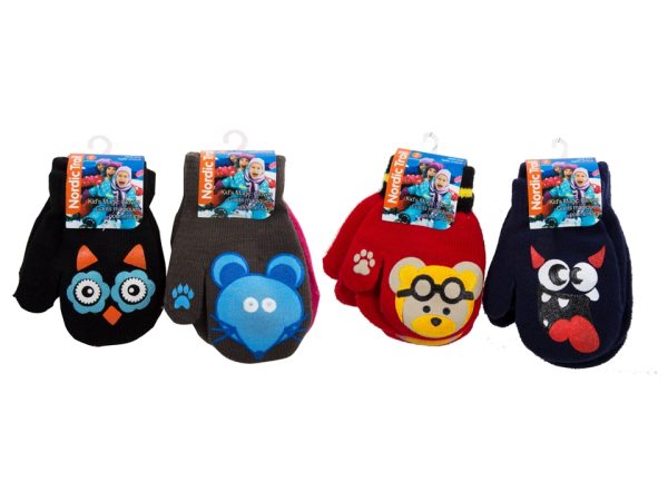 Kid’s Animal Face Character Mittens