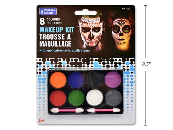 Halloween Make-Up Tray with Applicators ~ 8 colors