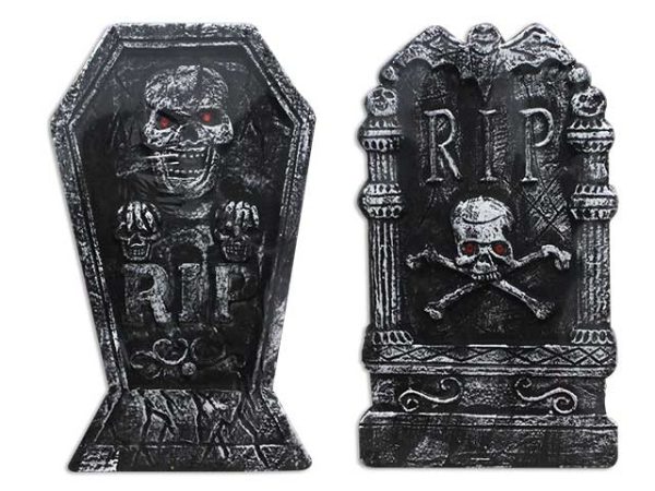 Halloween Polyfoam Tombstone with Crystal Eyes ~ 4 assorted