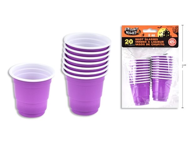 Halloween Purple Disposable Beer Cup Shot Glasses – 2oz ~ 20 per pack
