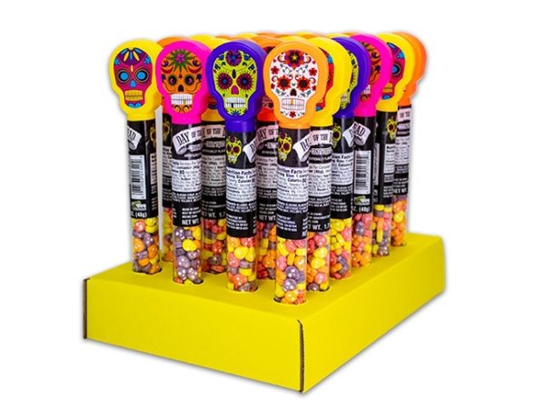 Halloween Day of the Dead Candy Tubes with Skull Candy