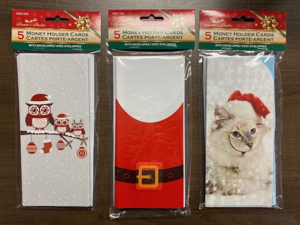 Christmas Glitter Money Card Holder ~ 5 per pack
