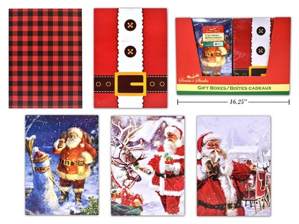 Christmas Small Folding Gift Box – 10-5/8″ x 7-3/4″ x 1-1/8″ ~ 4/pk