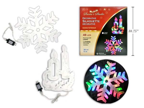 Christmas 48-LED Silhouette Multi-Color Hanging Decoration ~ 15″