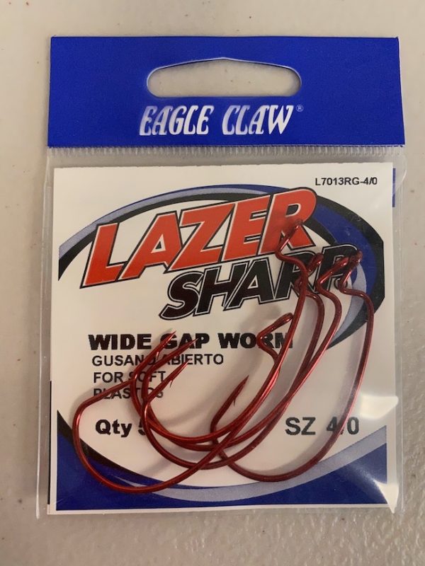 Eagle Claw Lazer Sharp Worm Hook – Wide Gap ~ 5 per pack