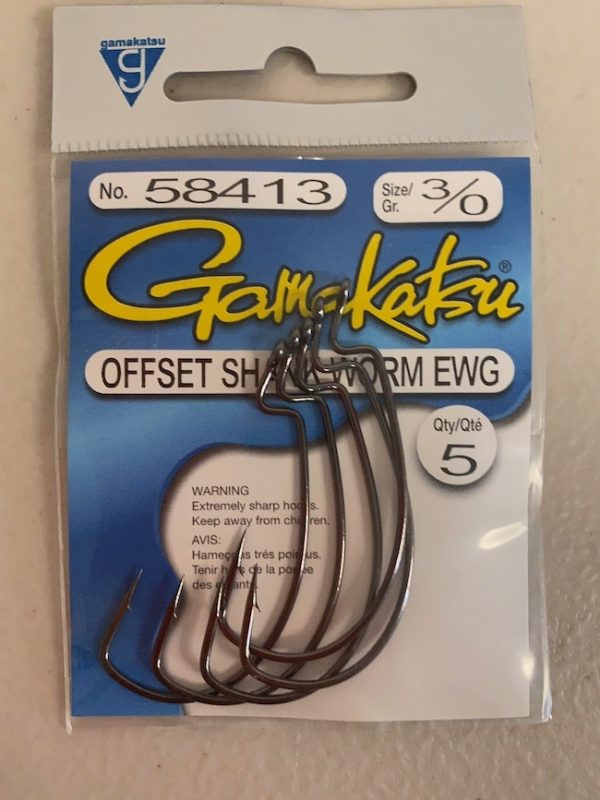 Gamakatsu Offset Shank Worm Hook – Extra Wide Gap ~ 5 per pack