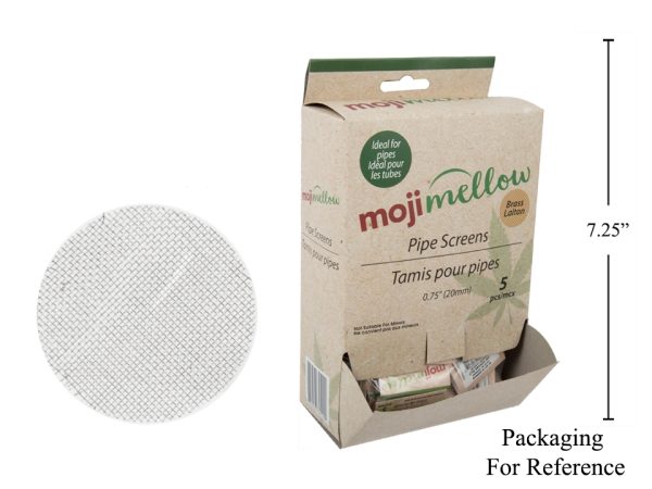 MojiMellow Replacement Silver Pipe Screens – 5 per pack ~ 100 pack per display