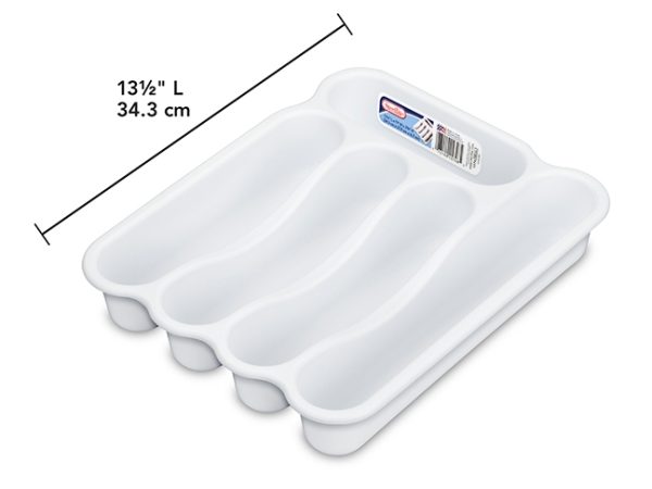 Sterilite Plastic Cutlery Tray ~ White