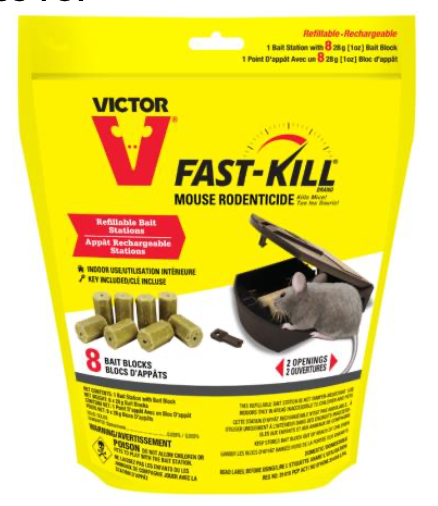 Victor Fast-Kill Mouse Rodenticide Refillable Bait Stations + 8