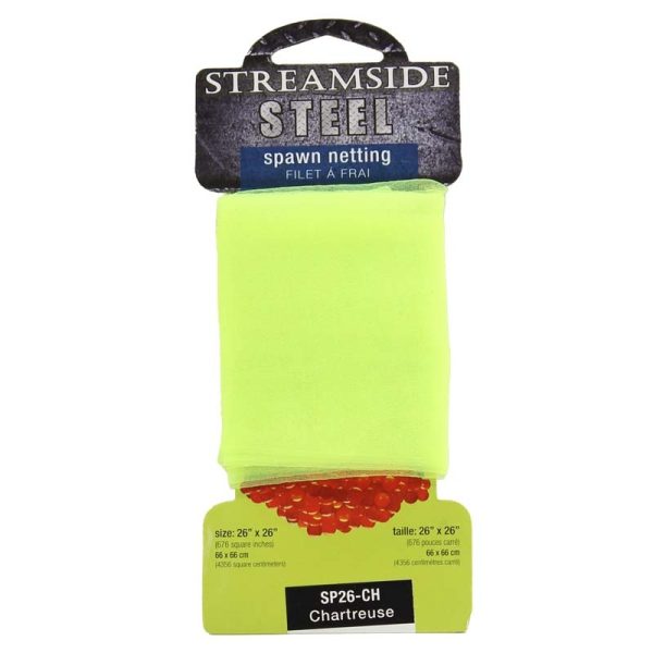 Streamside Steel Spawn Netting – 26″ x 26″ ~ CHARTRUESE