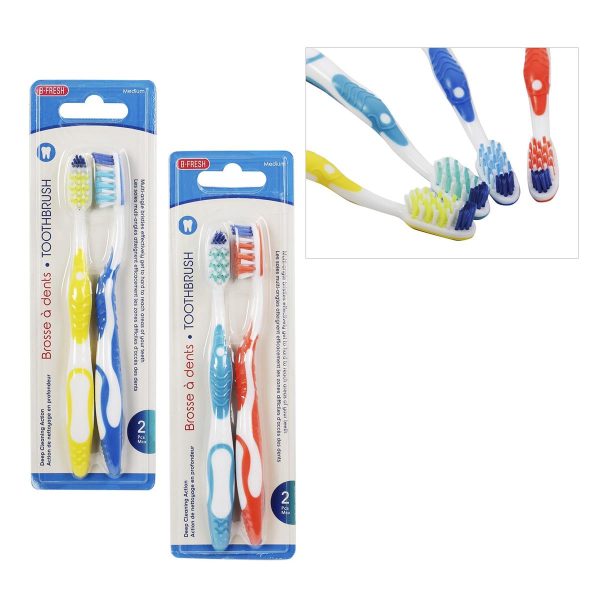Bodico Toothbrush with Tongue Cleaner ~ 2 per pack