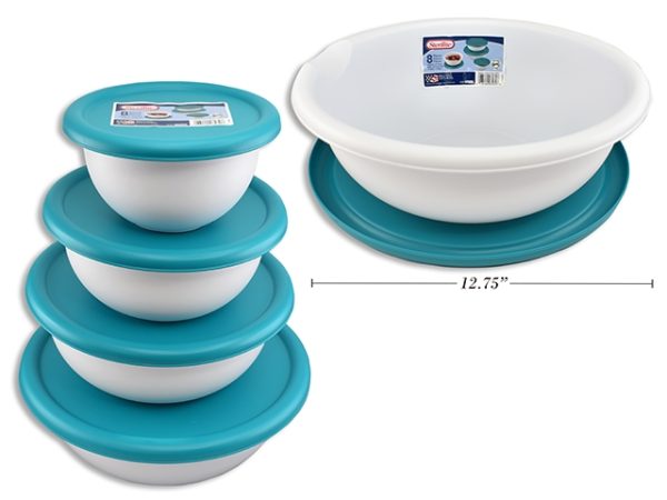 Sterilite Plastic Bowl Set with Covers ~ 4 size bowls