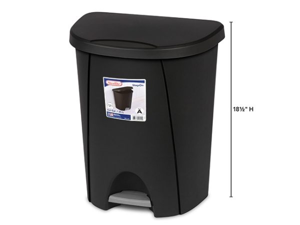 Sterilite Step-On Plastic Wastebasket – Black ~ 25 Litre