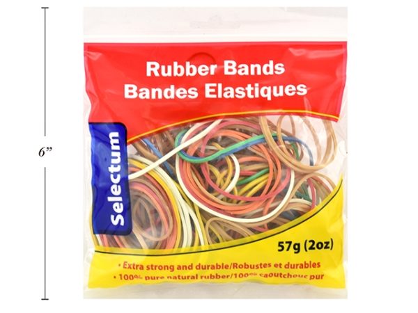 Selectum Rubber Bands Assorted Sizes – Colored ~ 2oz/57gram bag