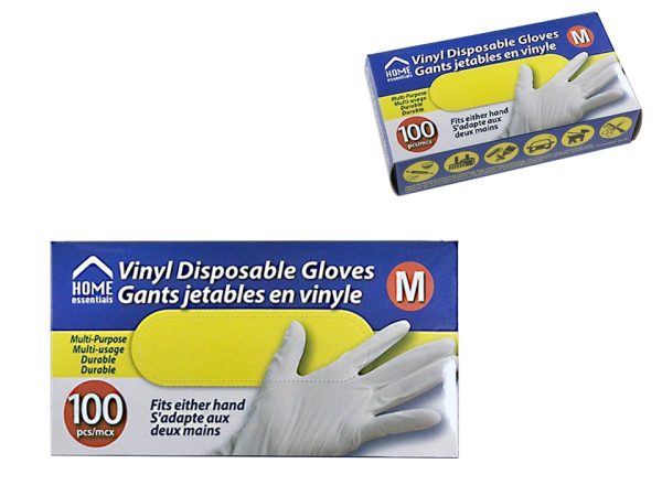 Vinyl Disposable Gloves – Medium ~ 100 per box