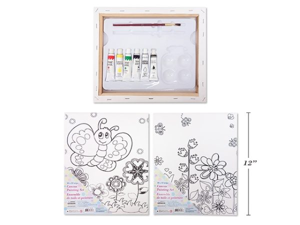 Easter Canvas Painting Set with Paints ~ 10″ x 12″