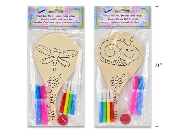 Easter Wooden Color Your Own Paddle Ball Set