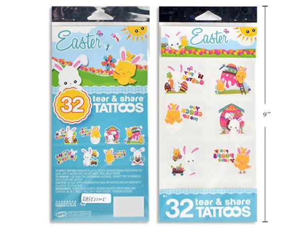 Easter Tear & Share Tattoos ~ 32 per pack