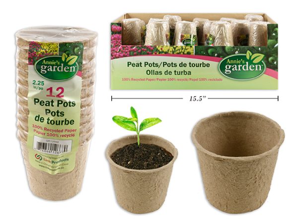 Round Paper Peat Pots – 2.25″ ~ 12 per pack