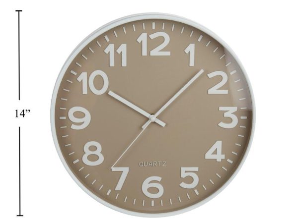 Grey/ White Wall Clock – 14″ Round