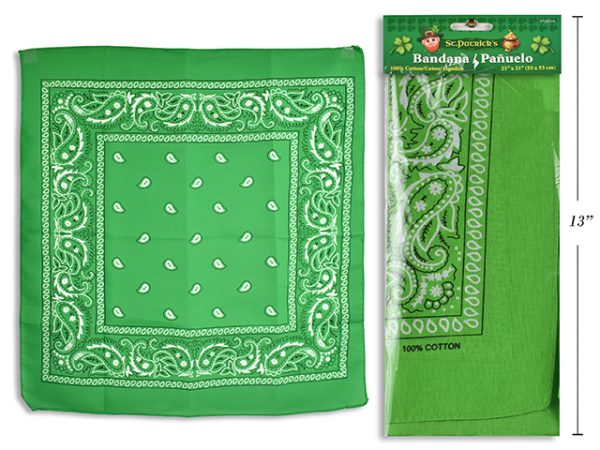 St. Patrick’s Day Polyester Bandana ~ 21″ x 21″