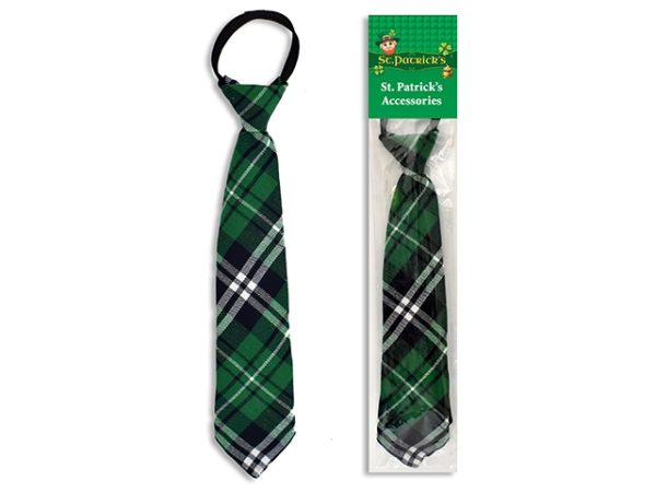 St. Patrick’s Day Green Plaid Neck Tie~ 13.75″