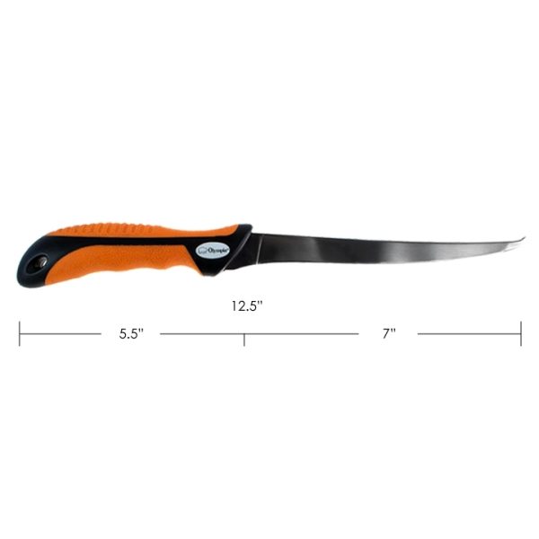 Fillet Knife with 7″ Blade ~ Black & Orange