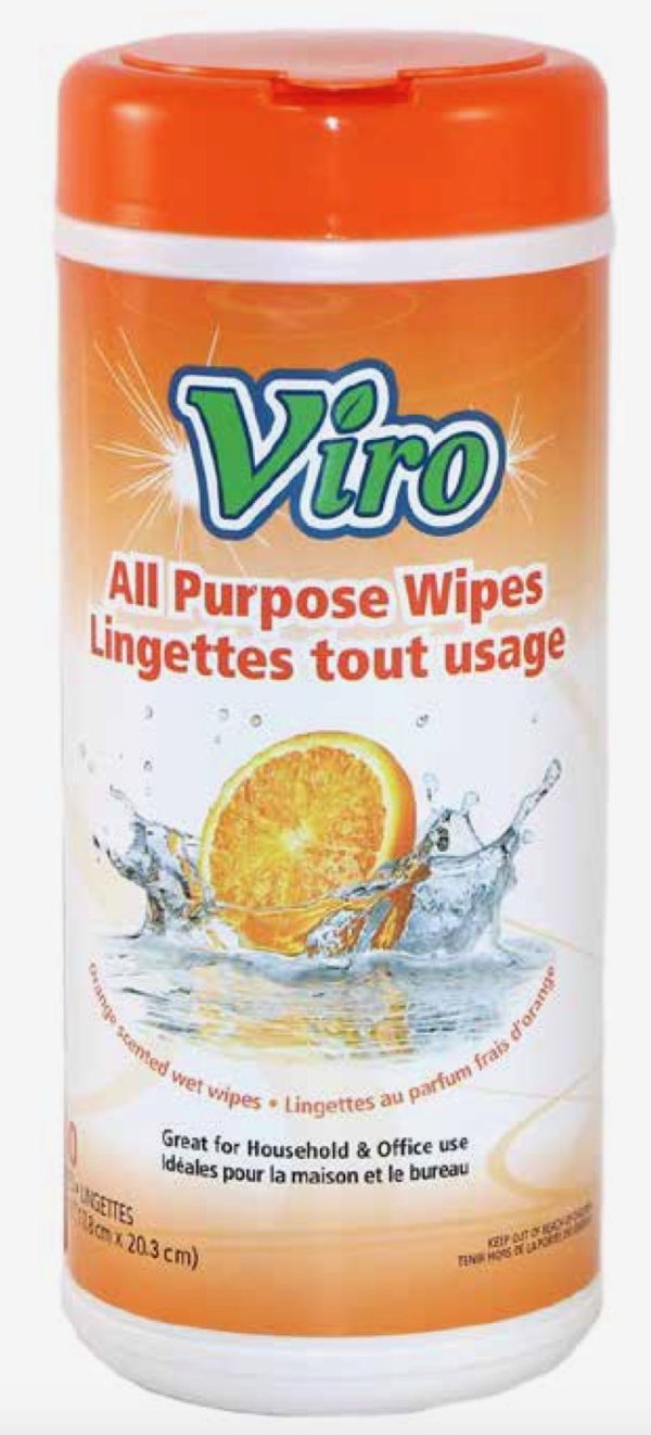 Viro All Purpose Wipes – Orange Scented ~ 40 per pack