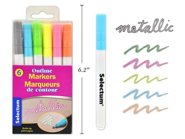 Selectum Outline Markers – Bullet Tip ~ 6 per pack