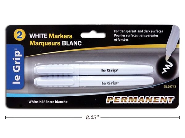 Selectum White Ink Permanent Markers ~ 2 per pack