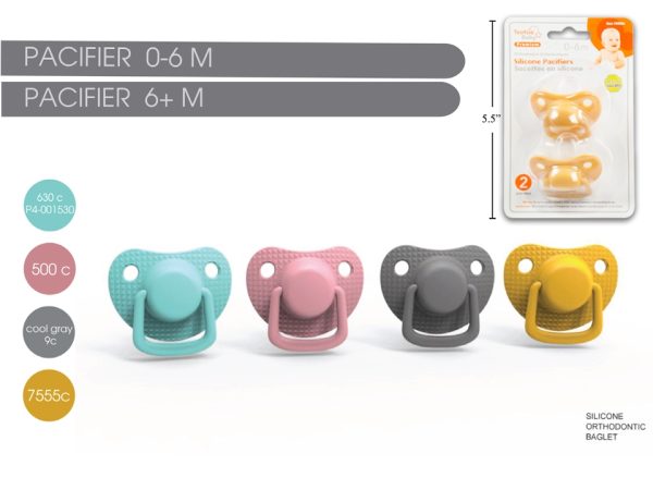 Tootsie Baby Silicone Pacifiers – Matte Colors – 0-6 months ~ 2 per pack