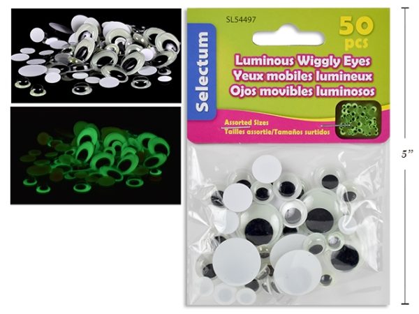 Selectum Luminous Wiggly Round Eyes – Assorted Sizes ~ 50 per pack