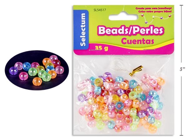Selectum Laser Color Round Plastic Beads (45gr) + 1M Clear String