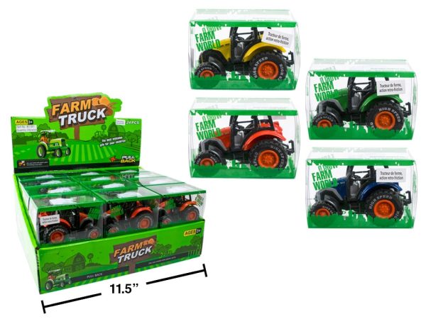 Die-Cast Farm Tractor with Pull Back Action