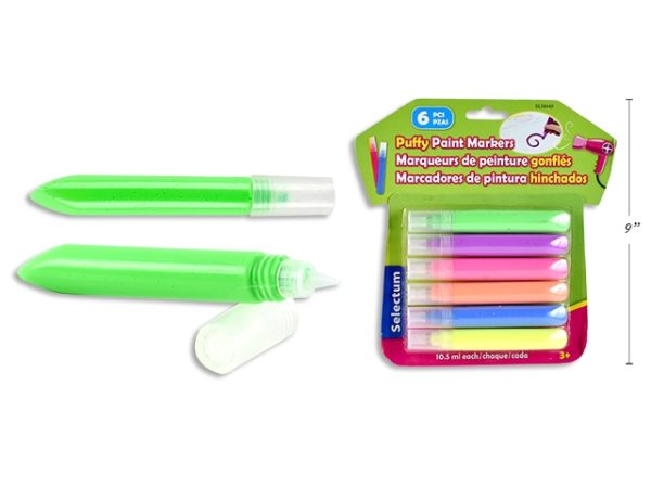 Selectum Puffy Paint Markers ~ 6 per pack