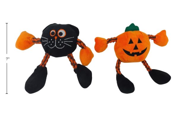 Halloween Plush Dog Toy with Rope