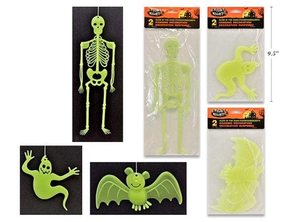 Halloween Glow-in-the-Dark Hanging Character Decorations ~ 2 per pack