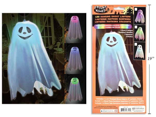 Halloween LED Color Changing Hanging Ghost Lantern ~ 21″