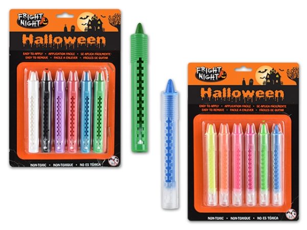 Halloween Retractable Large Make Up Sticks ~ 6 per pack