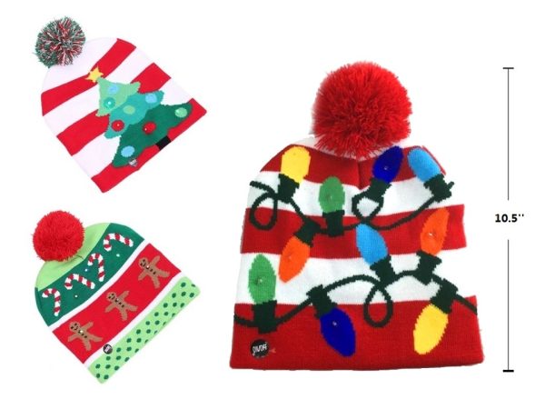 Christmas LED Light-Up Knitted Hat