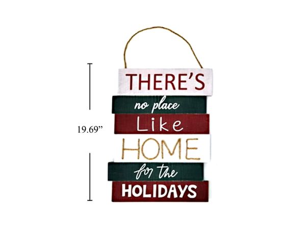 Christmas MDF Wall Sign – There’s No Place Like Home ~ 10.5″ x 19.5″