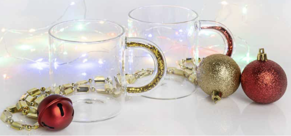 Christmas Glitter Handle Mugs – 14oz / 400ml