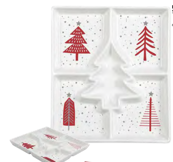 Christmas Printed Section Serving Tray ~ 10″ x 8.5″