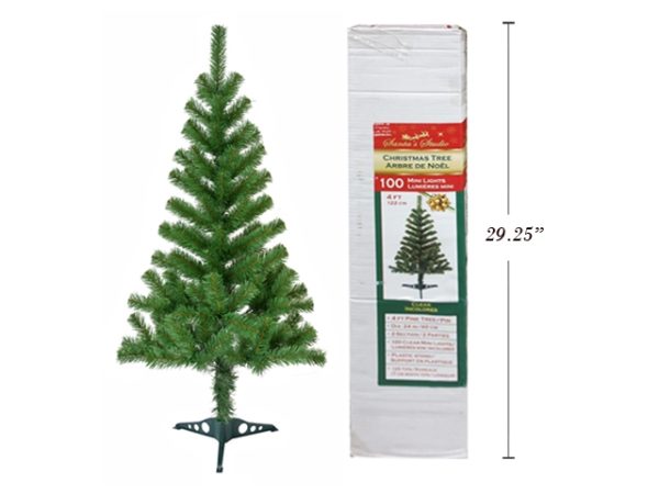 Christmas 4′ Green Tree with Plastic Stand